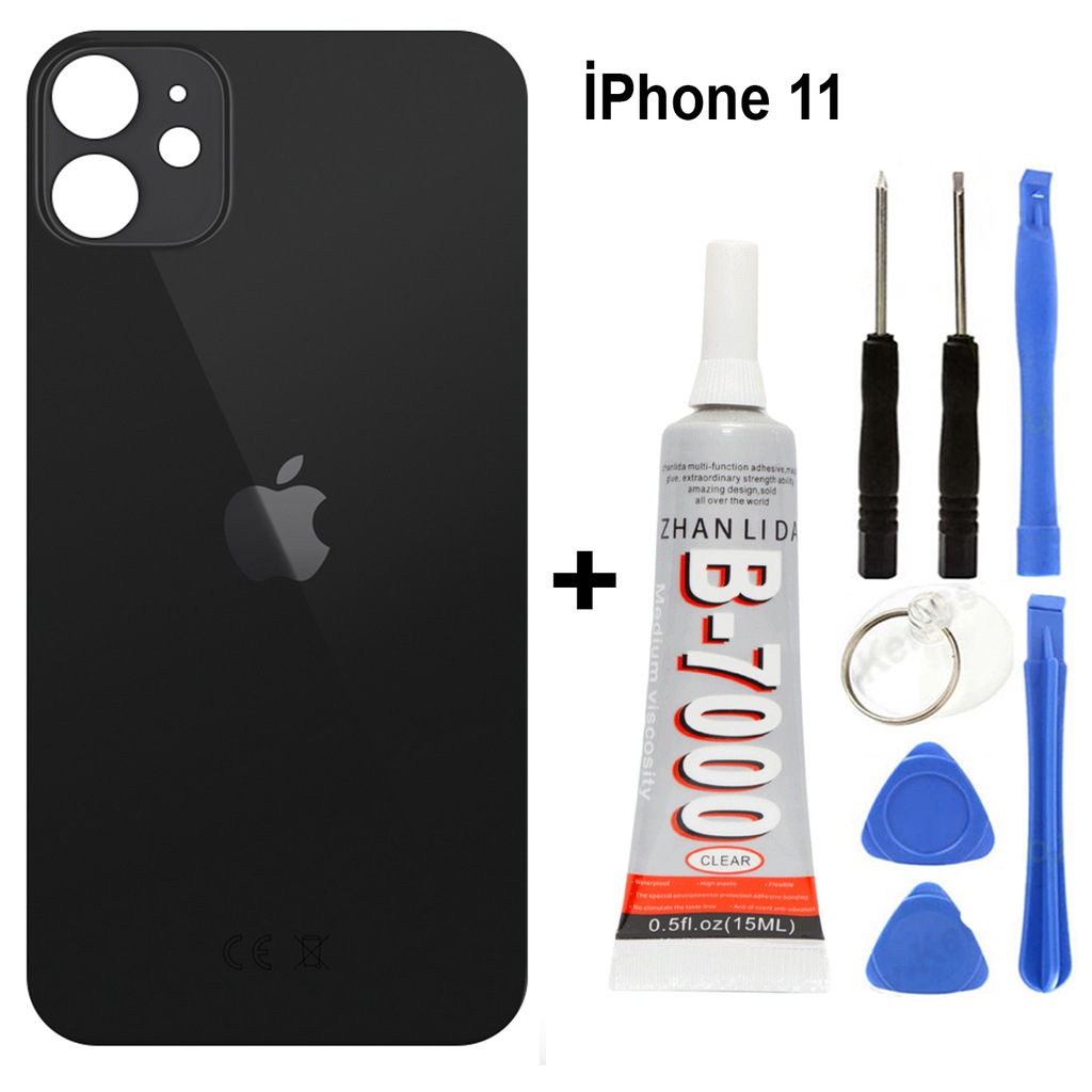 İphone 11 Arka Cam Batarya Pil Kapağı + Yapıştırıcı + Tamir Set