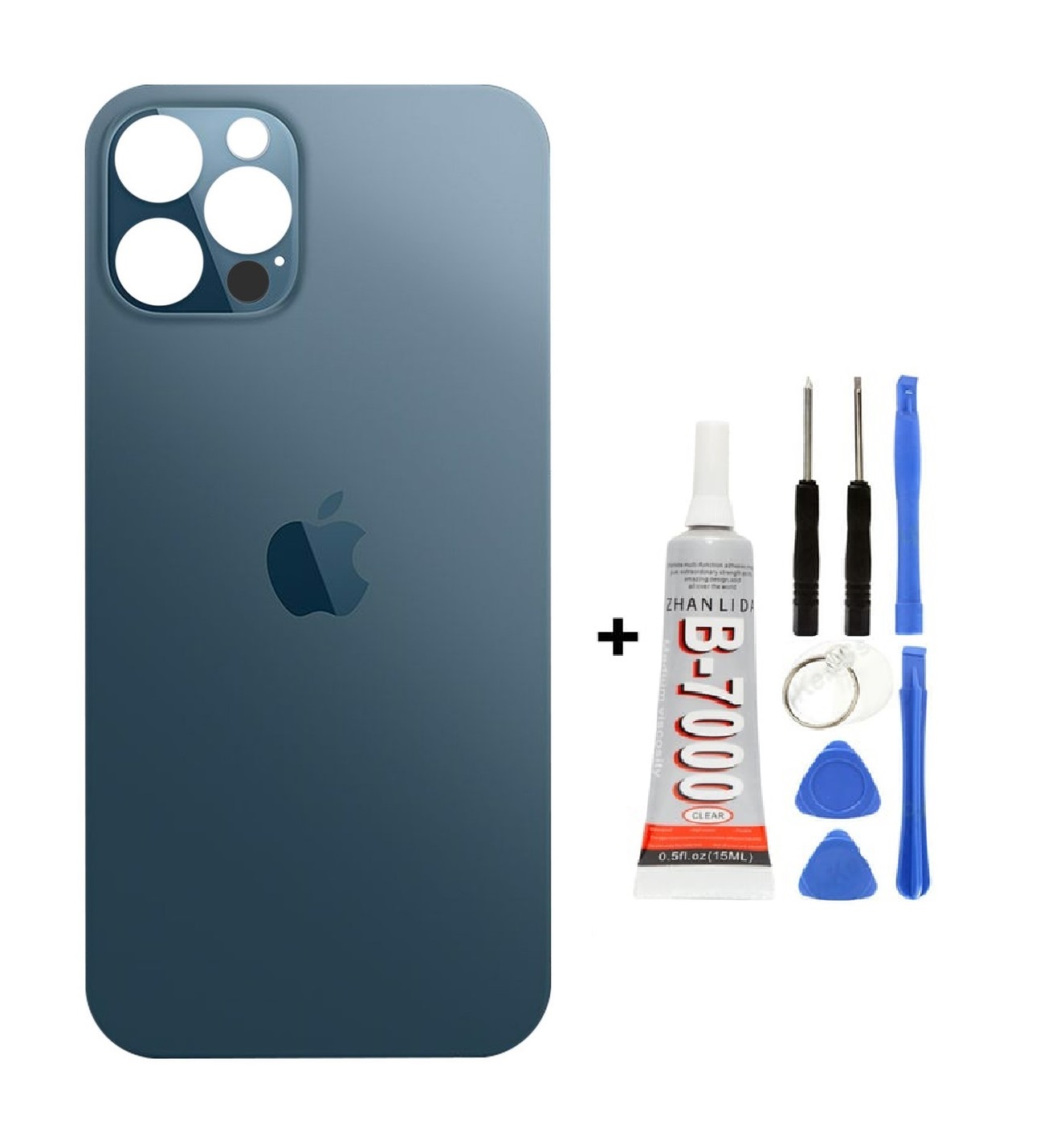 İphone 12 Pro Max Arka Kapak Cam +Yapıştırıcı B700 + Tamir Seti - Görsel 4