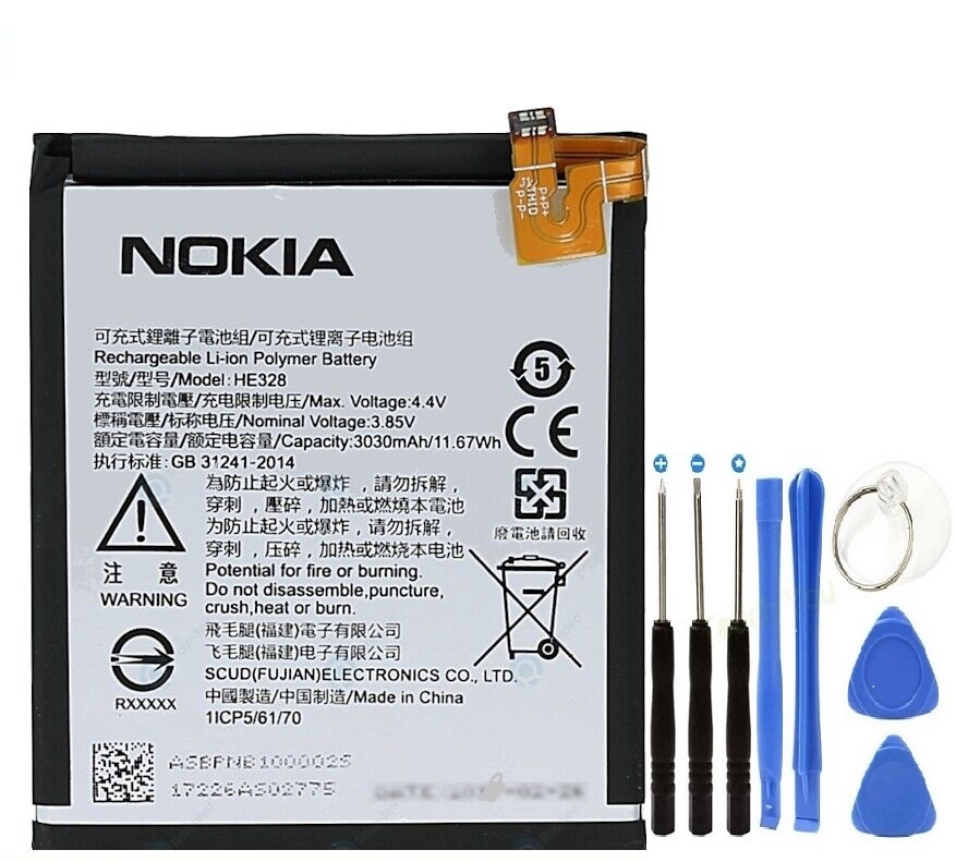 Nokia 8 Pil Batarya + Tamir Seti He328 3030Mah
