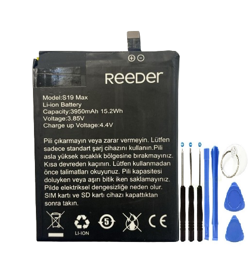 Reeder S19 Max Pil Batarya 3950 mAh+Tamir Seti