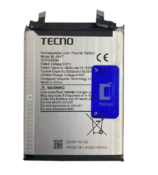 Tecno Camon 30 Pil Batarya BL-49VT 5000 mAh