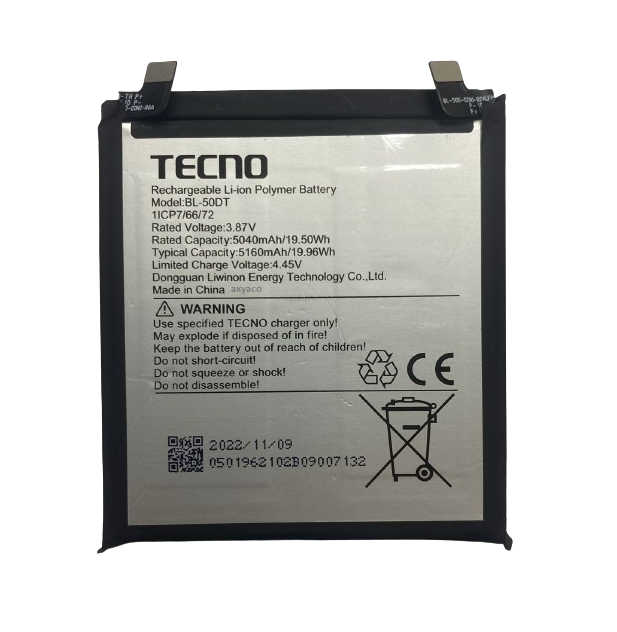 Tecno Phantom X2 Pro Pil Batarya BL-50DT 5160 mAh