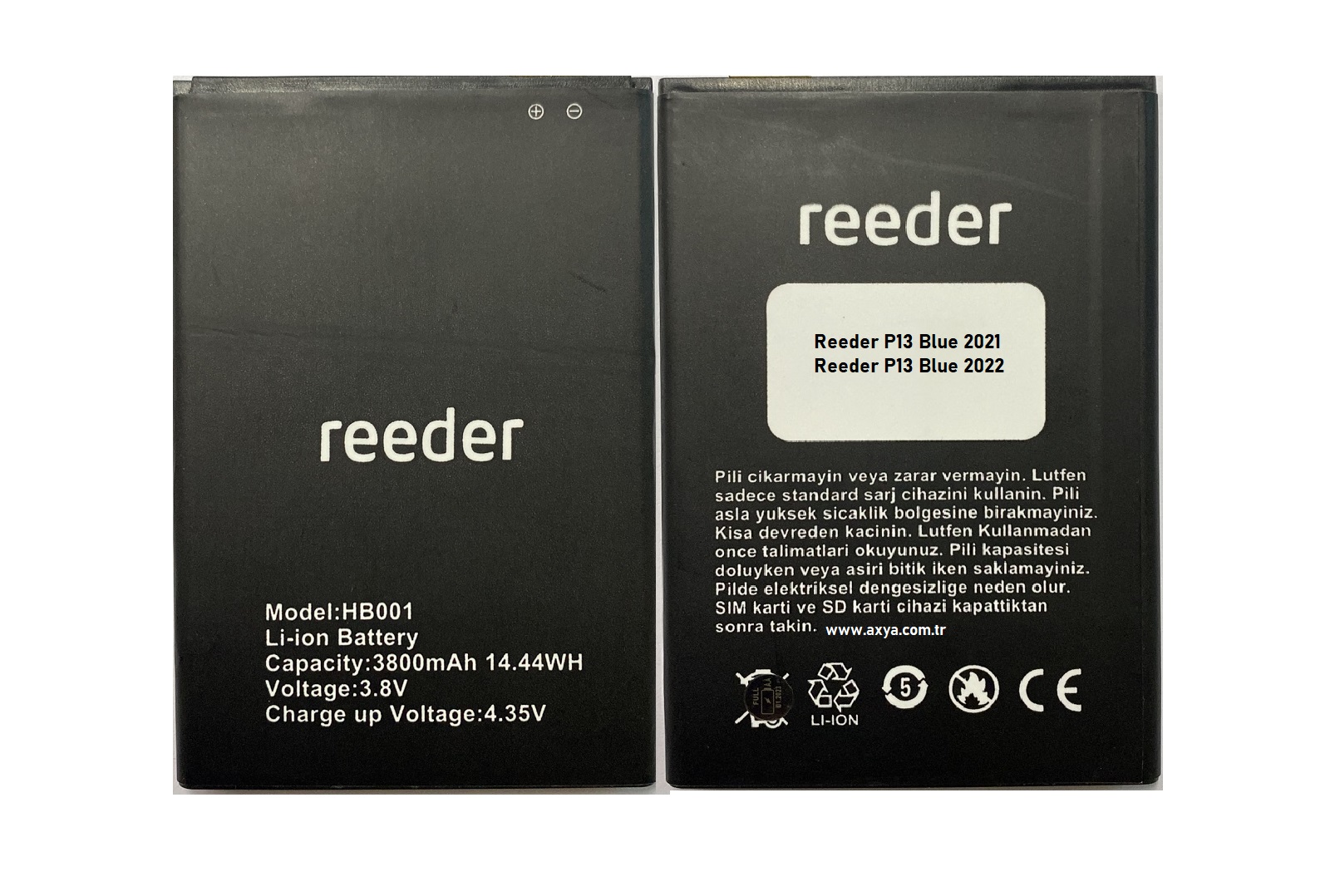 Reeder P13 Blue 2022 Batarya Pil Hb001