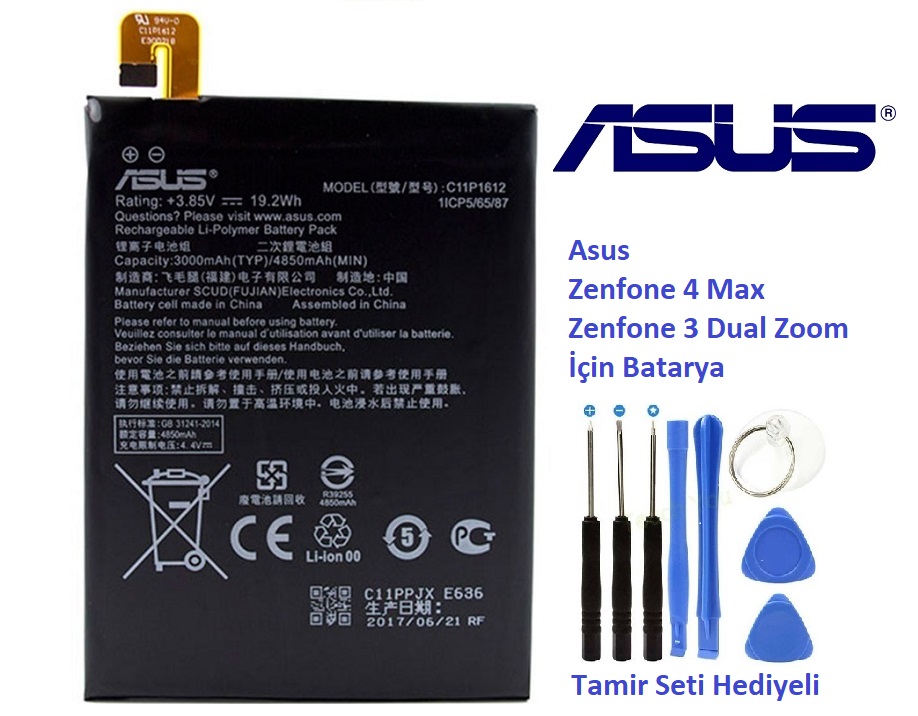 ASUS ZENFONE 4 MAX C11P1612 BATARYA PİL ve TAMİR SETİ