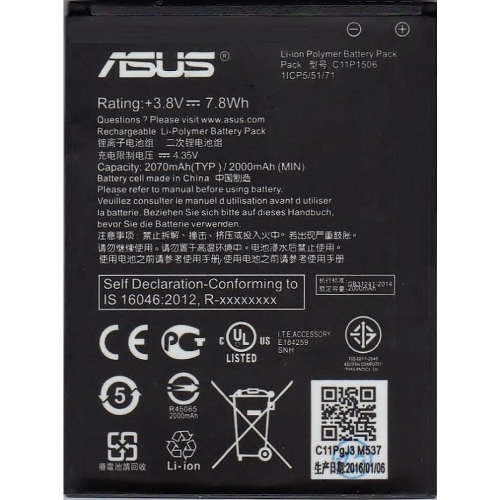Asus Zenfone Live Go 3G G500TG Z00VD C11P1506 Batarya Pil