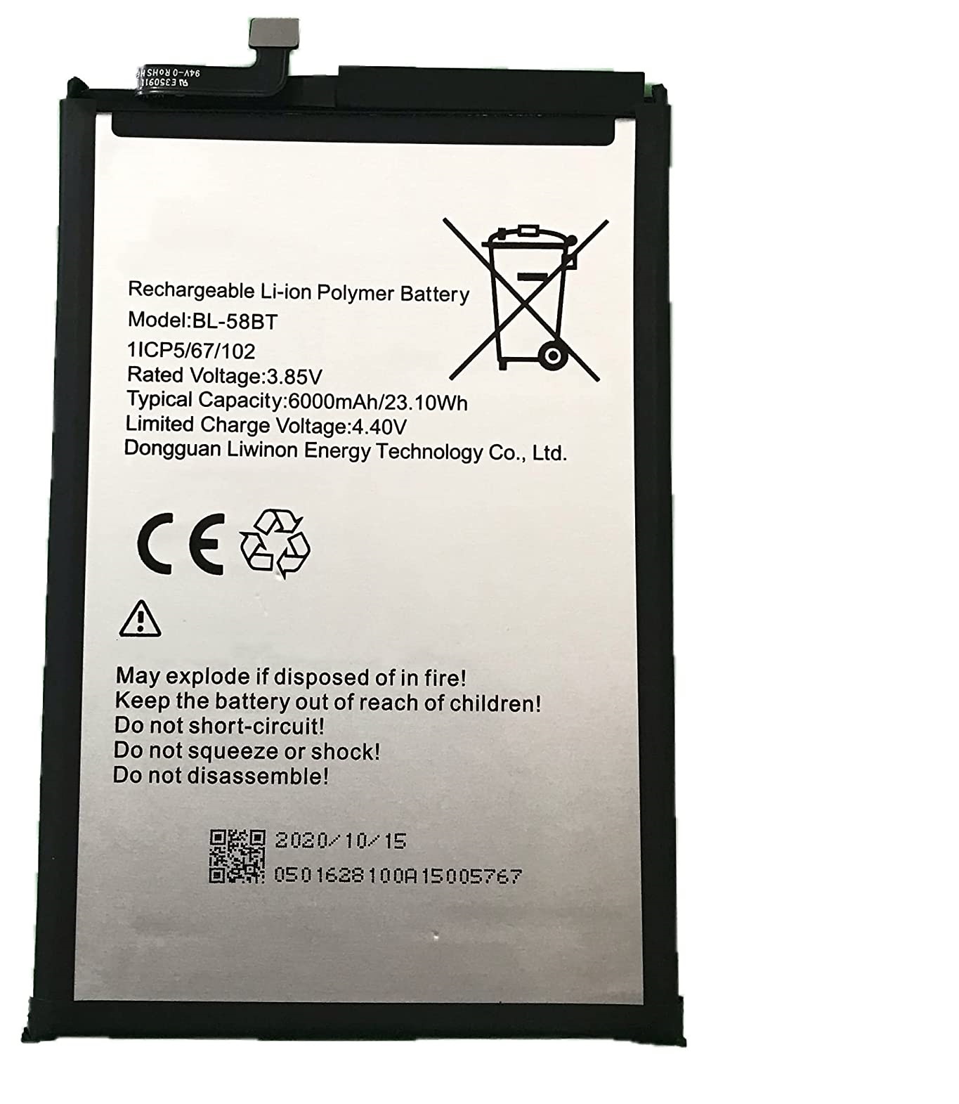 Axya Tecno Spark 6 Air Pil Batarya BL-58BT