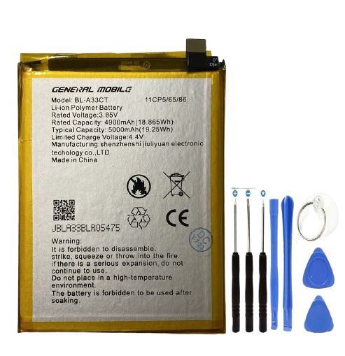 General Mobile GM22 Pil Batarya BL-A33CT+Tamir Set 5000 mAh