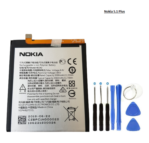 Nokia 5.1 Plus TA-1108 Batarya Pil HE342