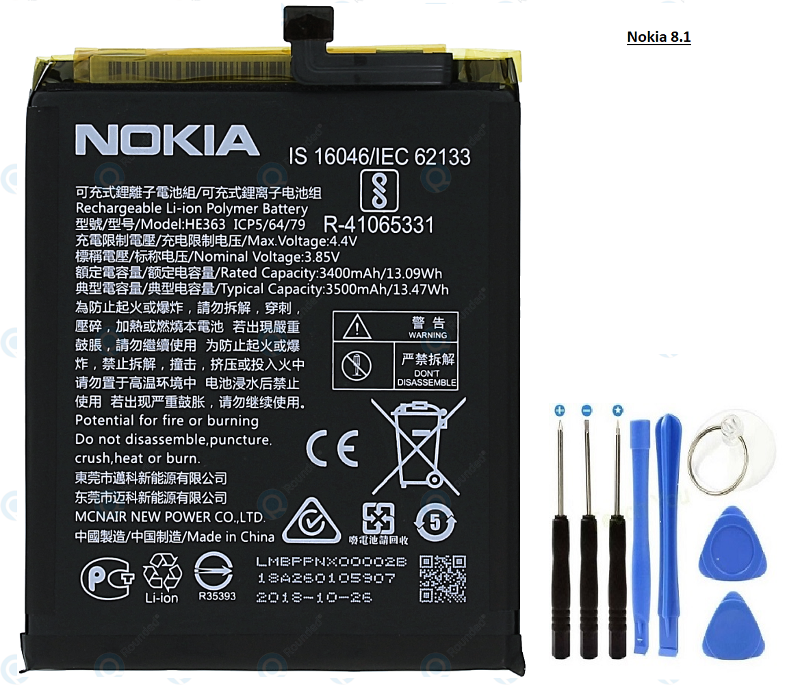 NOKİA 8.1-X7 Batarya Pil TA1119 HE363 ve Tamir Seti