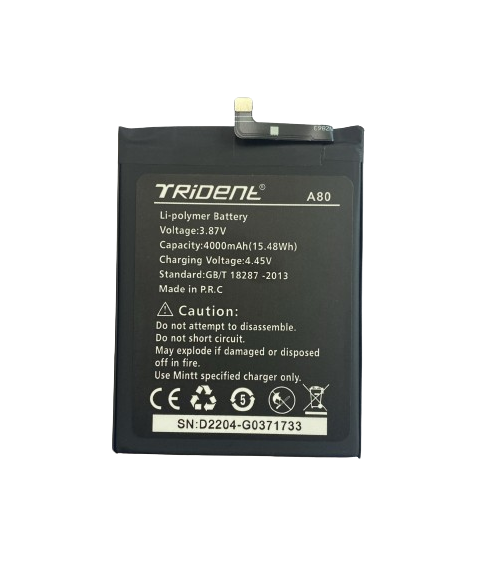 TRİDENT A80 PİL BATARYA 4000 mAh