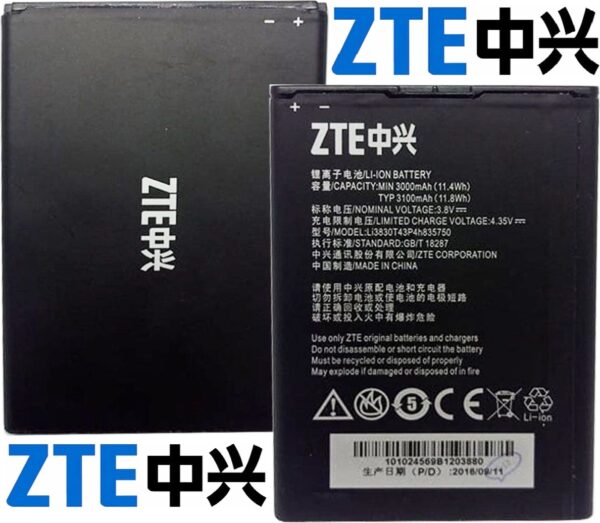 ZTE ZMAX 2 Z958 Grand 2 S2 Li3830T43P4H835750 Batarya Pil - Görsel 3
