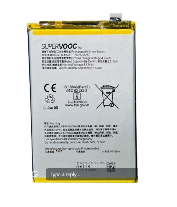 Oppo A5 Pro 5g Pil Batarya BLPB65 5800 mAh