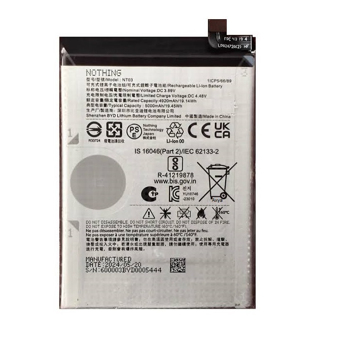 Nothing Phone 3 Pil Batarya NT03 5000 mAh